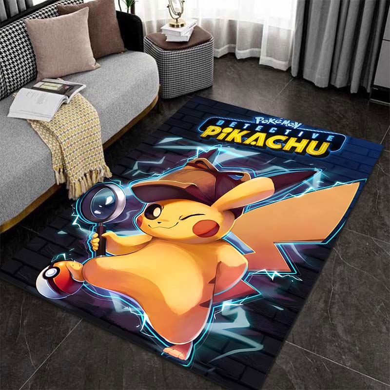 Japan P-Pokemon Pikachu Pattern Cartoon Carpets for Living Room Bedroom Bedside Floor Mat Area Rug Home Decor Luxury Gifts