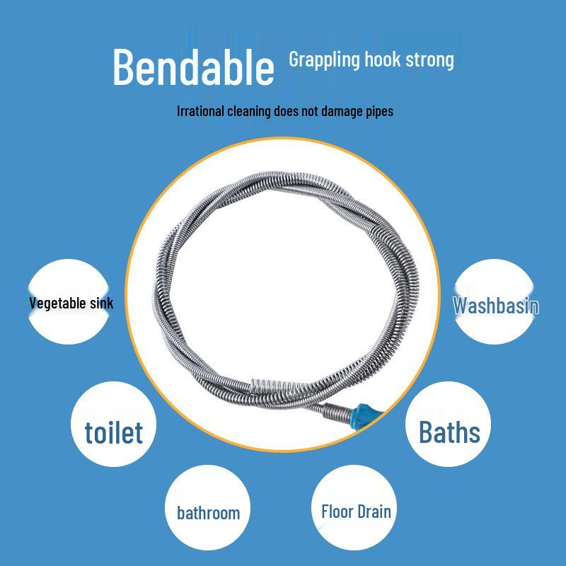 Multifunctional Hand-Crank Drain Cleaner Tool for Pipes, Toilets, and Kitchen Floors