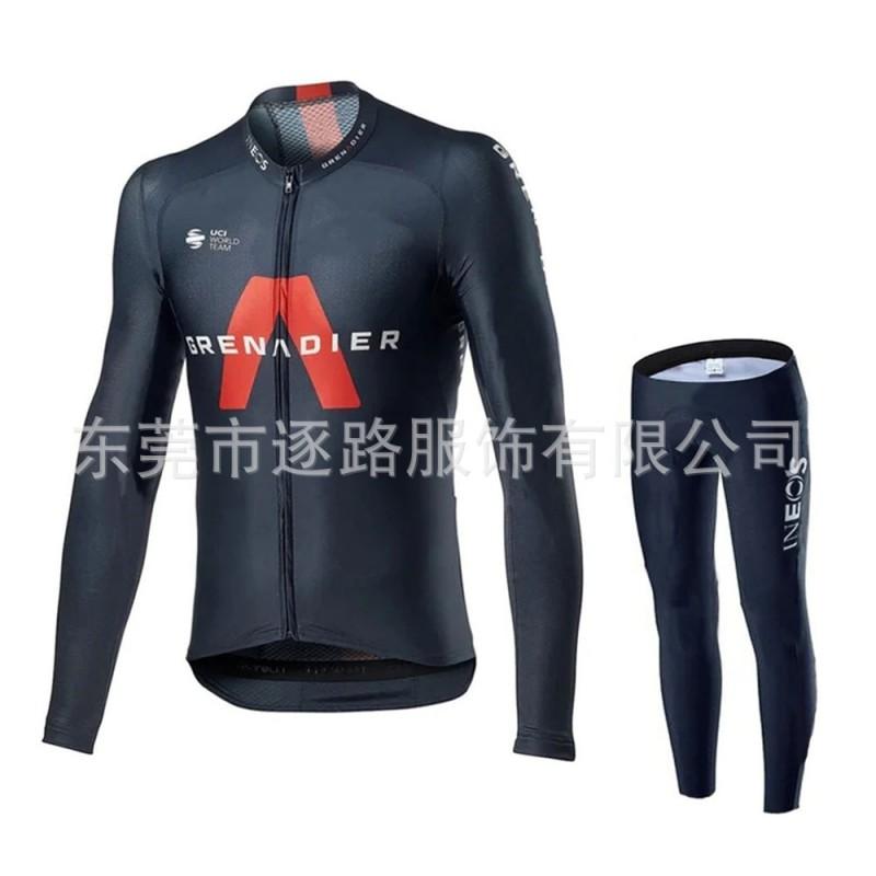INEOS Thermal Long Sleeve Cycling Jersey Bib Tights Set Winter Road Mountain Bike Riding