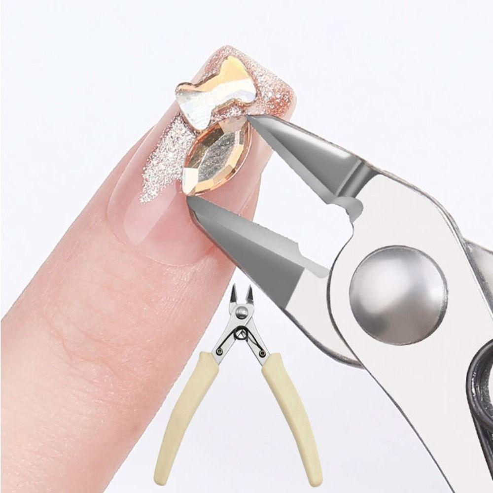 Pointed Nose Professional Nail Clipper Flat Nose Zircon Jewelry Cutting Machine  Manicure