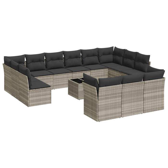 VidaXL Salon de Jardin avec Coussins 11 pcs, Canapés de Terrasse, Ensemble de Meubles d'Extérieur Patio, Moderne, Noir 3218347