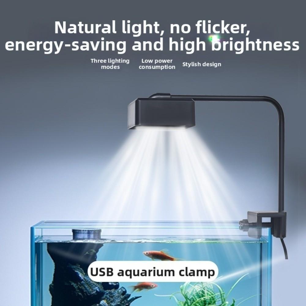 3 Color Modes Fish Tank Clip Lamp Waterproof Plant Grow Light LED Aquarium Light Marine Aquarium