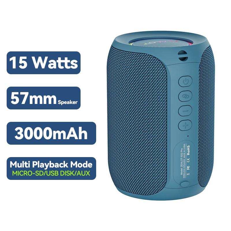 ZEALOT S32 Pro Bluetooth Speaker Wireless Subwoofer TWS Portable Bass Stereo Support USB Micro SD Card