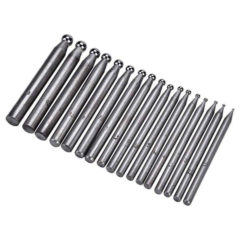 Easy Use 17PCS Dapping Punches Jewelry Goldsmithing Manufacturing Doming Tool Dapping Block Punch For Craftsmen And Artists