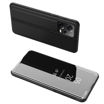 Glossy Flip Case for Xiaomi Redmi Note 12 Pro Clear View Case Black