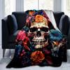 1pc Day of the Dead Theme Blanket, Home Decorative Throw Blanket for All Seasons, Living Room .K029