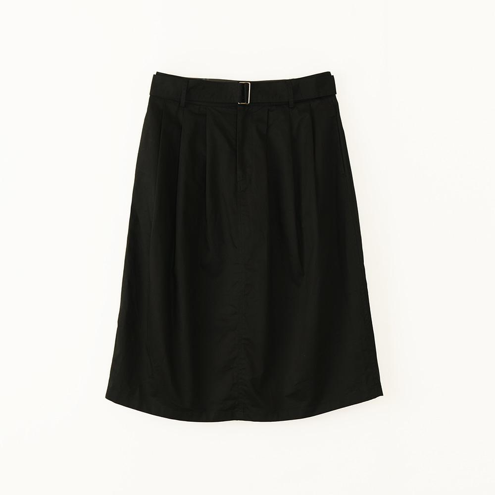 Lor Seoul 100% Cotton Belted Shirred Midi Skirt_Cbsk250703