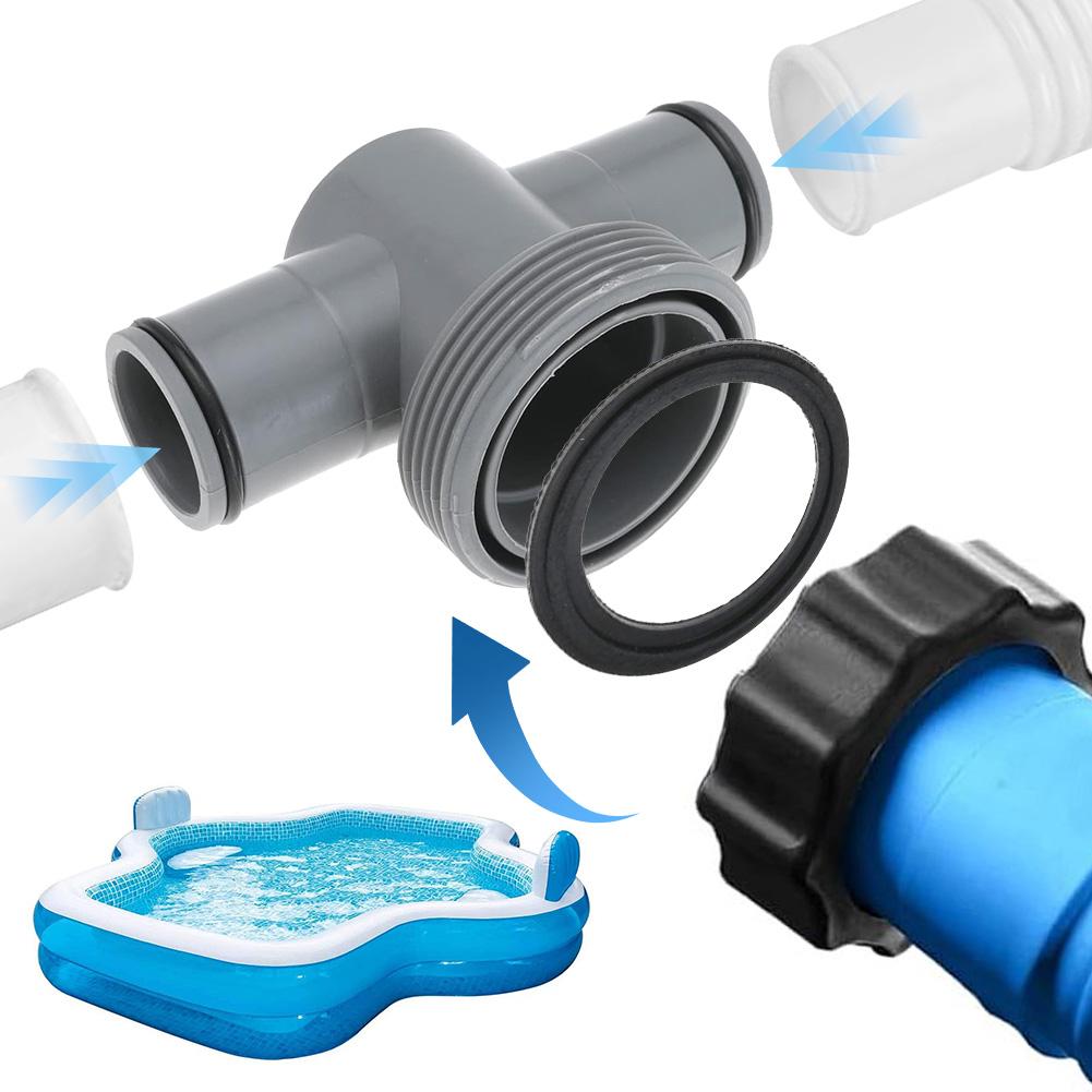 P61408 T Joint Pool Hose Adapter 1.5 To 1.25inch Swimming Pool T-Joint Filter Pump Hose Connector 3 Heads for Filter Pump
