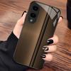 Brown Stripes Business PhoneCase Glass PhoneCase for Samsung Galaxy S26 S25 S24 S23 S22 S21 FE Ultra Plus Scratch Proof Smooth