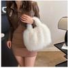 Fashion Lightweight Women'S Handbag Fox Fur Simulation Large Capacity Bucket Bag Soft Solid Color Tote Bag Women