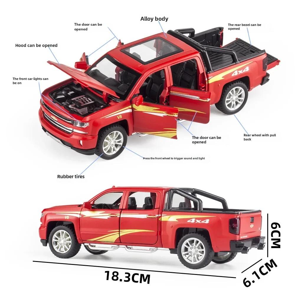 Chevrolet Silverado Pickup Truck Kids Toys 1/32 Alloy Car Model CheZhi Simulation Exquisite Diecasts Toy Vehicles Birthday Gifts