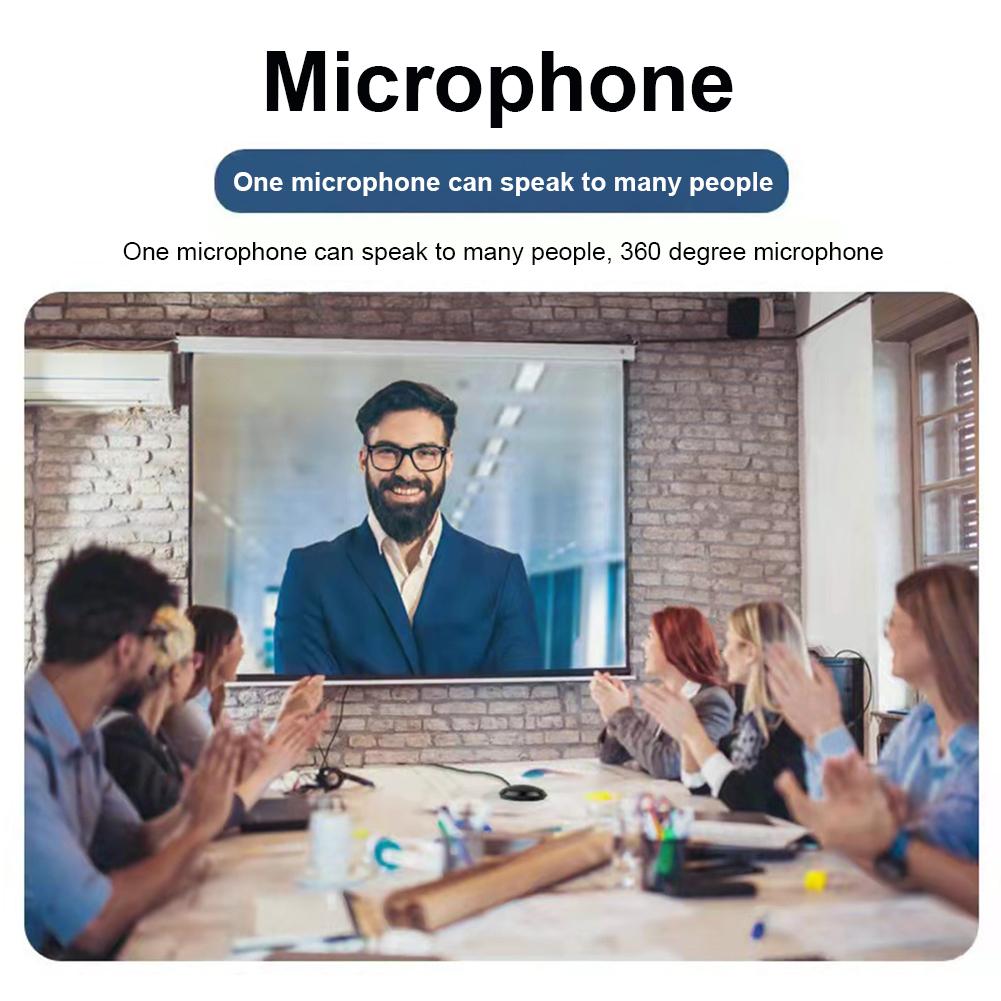 USB 3.5mm Conference Microphone USB Speakerphone Plug and Play 360° Voice Coverage Desktop PC Speaker 150CM Cable