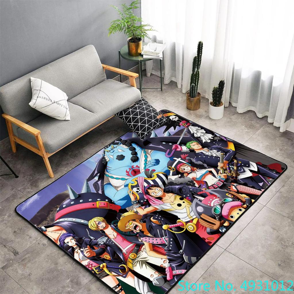 Creative 3D Carpet Anime One Piece Luffy All Team Members Living Room Bedroom Decoration Rug Children Anti Slip Crawling Mat