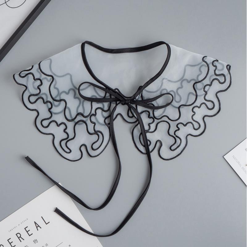 

Кружевная шаль из органзы в корейском стиле с бабочкой и завязкой