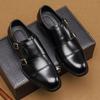 New Luxury Gentleman Black Brown Monk Strap Slip On Shoes For Men Casual Loafers Business Formal Dress Footwear Zapatos Hombre