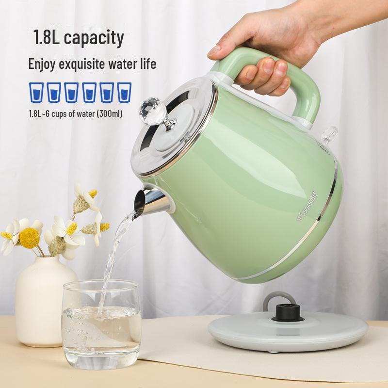 Hervidor eléctrico de doble capa de acero inoxidable 304: Hervidor de agua doméstico anti-escaldaduras