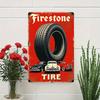 Hisun Tin Sign HD Tin Sign Firestone Tire Vintage Retro Metal Tin Sign for Garage Wall Decor