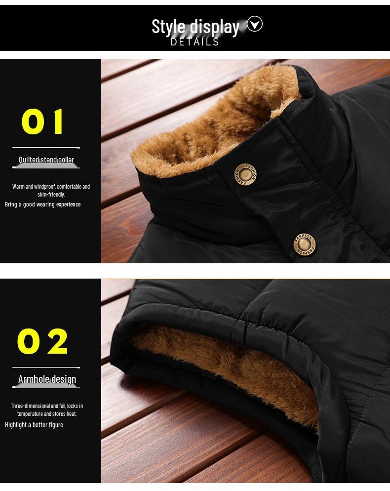 Men's Plus Size Cotton Vest with Velvet Lining - Thick, Trendy, and Casual Sleeveless Design