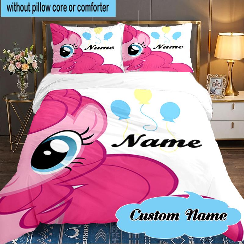 Custom Name 3PCS Pinkie Pie's Bold Adventure Bedding Set Including 1pc Duvet Cover And 2pcs Pillowcases for Bedroom, Dormitory Gift Home Decor