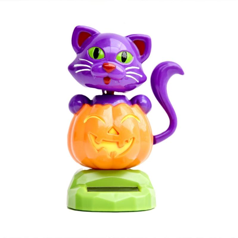 Hot Selling Halloween Solar Creative Swinging Head Doll Car Ornaments Cartoon Ornaments Gifts for Children