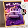 Halloween car pearl painting handmade diy art white pearl home decoration painting