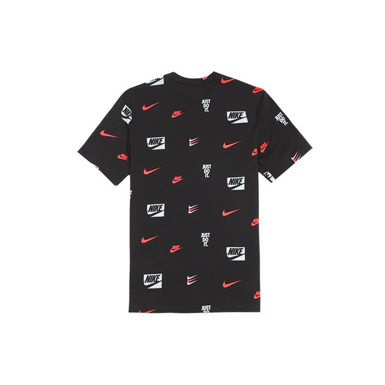 Nike All-Over Logo Print Casual Sport Short Sleeve T-Shirt Men Tops Black CV8963-010