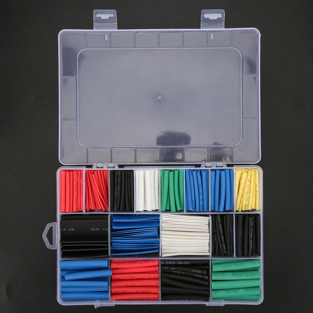 670pcs Mixed Colored Heat Shrink Tubing Wrap Cable Sleeve Shrinkable Tube