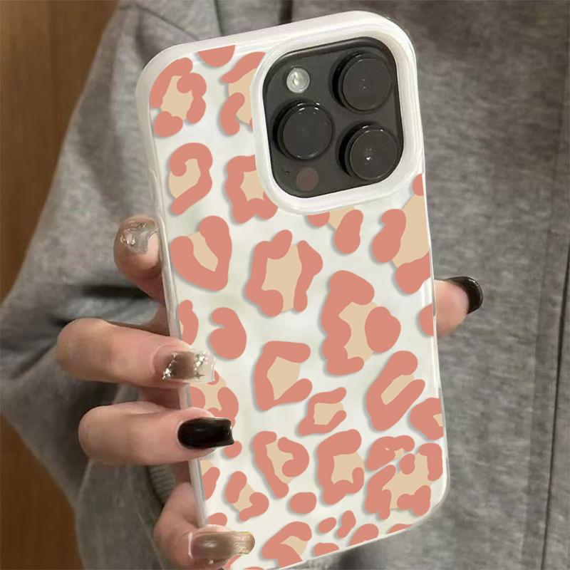 Rosa Leopardenmuster Falttextur Handyhülle Für iPhone 17 Pro Max Air 16E 16 Plus 15 14 13 12 11 Stoßfest Süßigkeiten Bumper Abdeckung