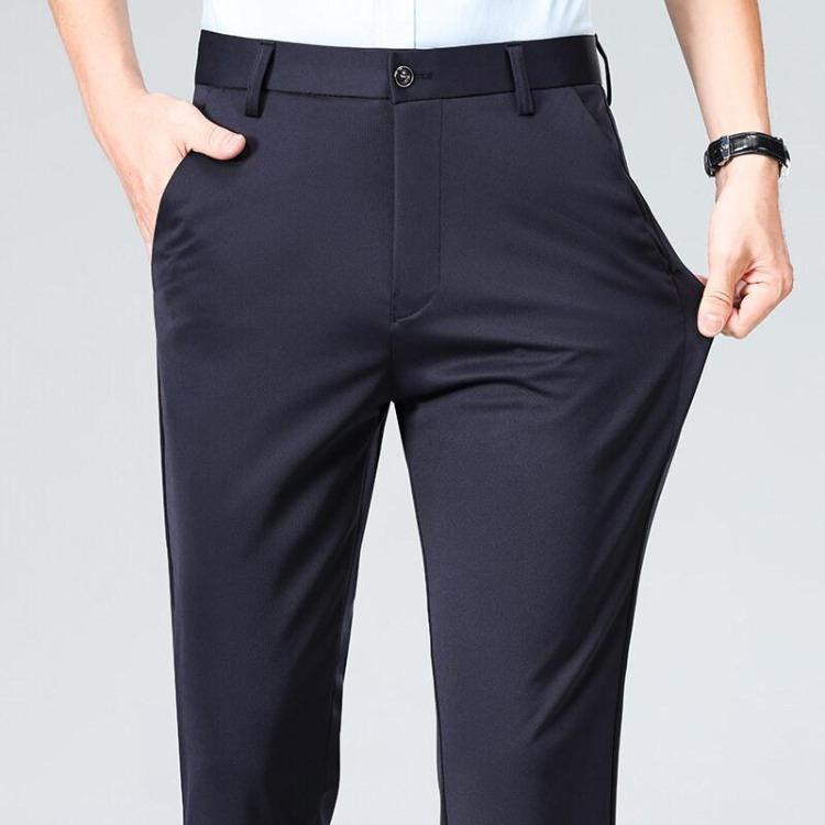 Comfort Fit Mens Plus Size Loose Trousers Big and Tall Straight Leg Casual Office Work Pants Classic Business No Tight Commuting