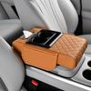 Portable Center Console Armrest Cushion Leather With Cup Holder Tissue Box Car Armrest Pillow Multifunctional Parts & Accessorie