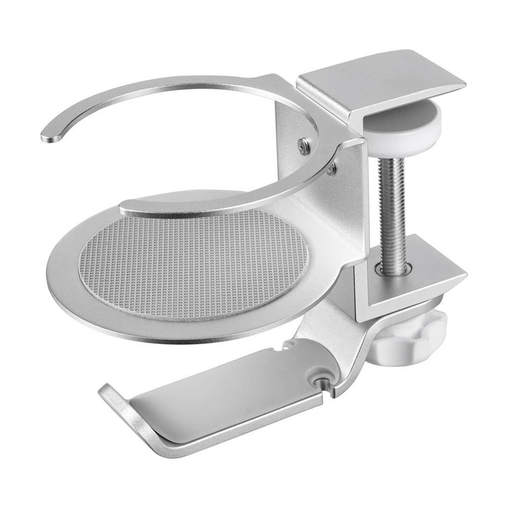 SKYROSEXSDCT Drink Holder, Desk Cup Holder, Desk Headphone Stand, Made of Alloy, 360 Degree Rotation, Gaming Headset Storage, Can be Used in