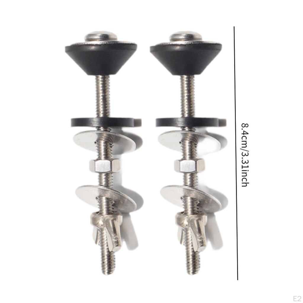 2x Toilet Tank Bolts Screw Rubber Gaskets Household Waterproof Fitting Replaces Bathroom Seat