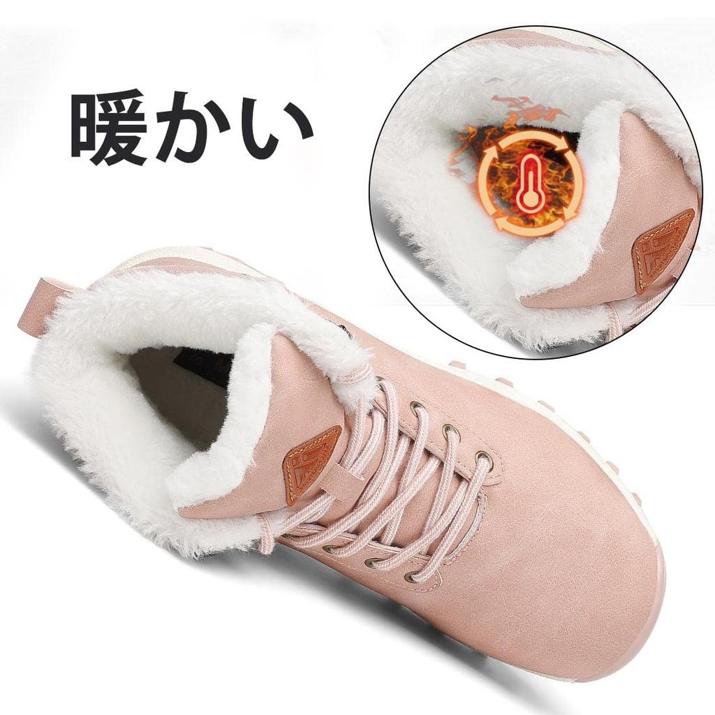 Mishansha and Winter Snow Boa Thick for and Size Pink Men's Women's Boots, Waterproof, Warm, Lining, Non-Slip, Sole, Lightweight, Hiking, Trekking,