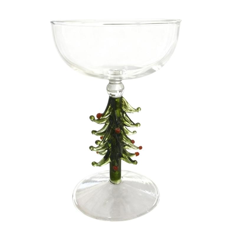 Festives Christmas Tree Stemmed Glass Cup Multipurpose Drinkware For New Year Parties Gift For Family Friend Home Decors 1