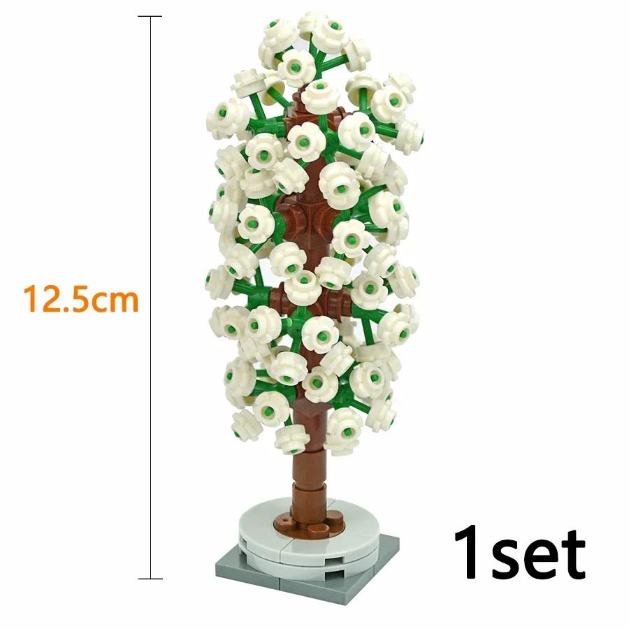 MOC Plants Accessories Bricks 3471 2435 6064 3778 City House Trees Pine Prickly Bush Green Grass Military Building Toys