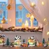 Holiday Landscape Decor Set Christmas Resin Miniature Houses with Light Up Village Collection for Tabletop Display