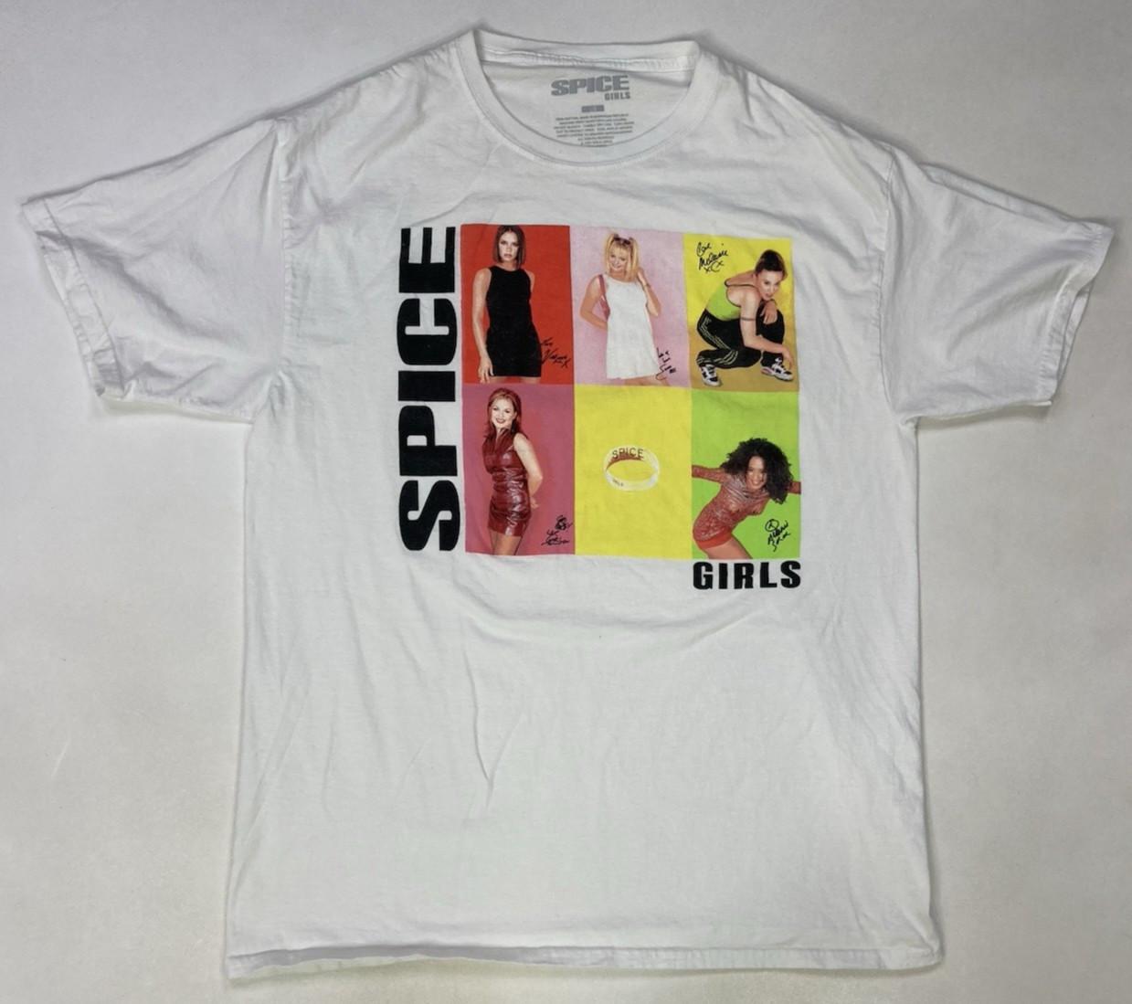 Spice Girls Graphic T-shirt Men Large White Short Sleeve Music Group XL