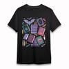Men's Soft T-Shirt Book Collection Feather Tee Black Soft Cotton Short Oversize