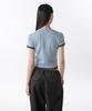 MUSINSA STANDARD WOMAN Women'S Slim Lace Trim T-Shirt [Cloudy Blue/Brown]