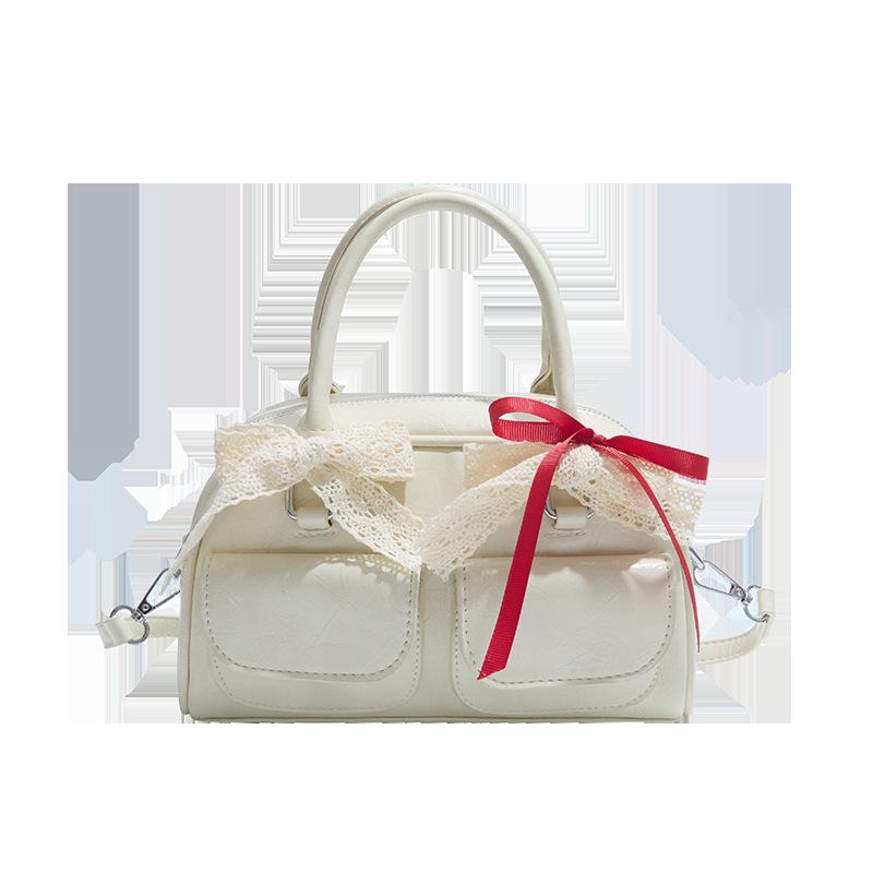 

Летняя популярная маленькая сумка женская 2025 новая в иностранном стиле универсальная сумка-мессенджер с премиальным ощущением портативная сумка Boston бежевый