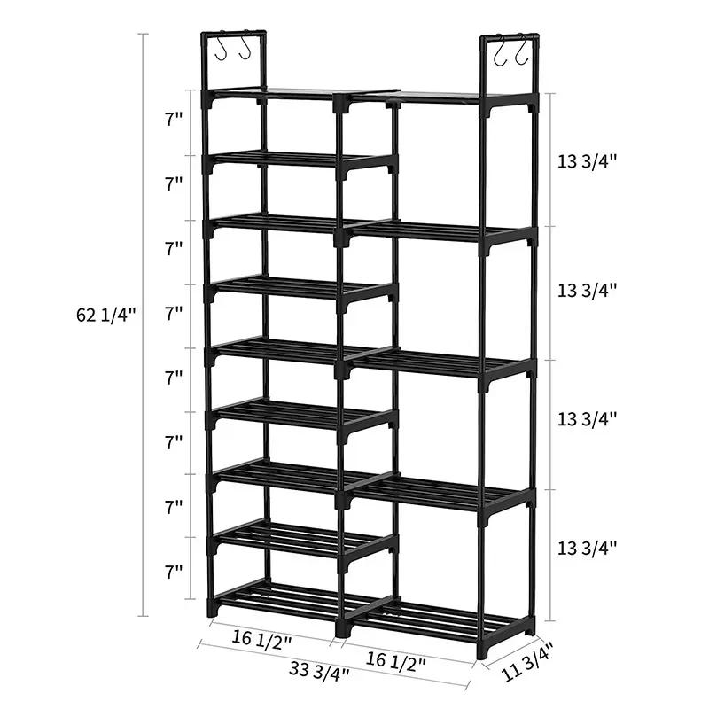 Shoe Rack Organizer Entryway Household Shoes Cabinets Easy To Assemble Sneakers Storage Racks Save Space 3 Rows Boots Organiser