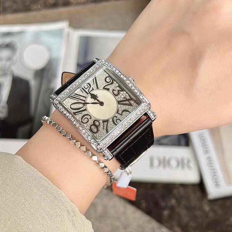 Diamond-Studded Square Watch, Women'S Domineering Large Dial, Casual Fashion, Japanese And Korean Watches, Trendy Luxury And High-End Sense
