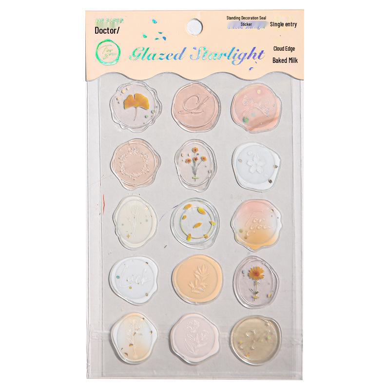 Starlight Wax Seal Stickers with Epoxy Glaze for DIY Envelope Decoration