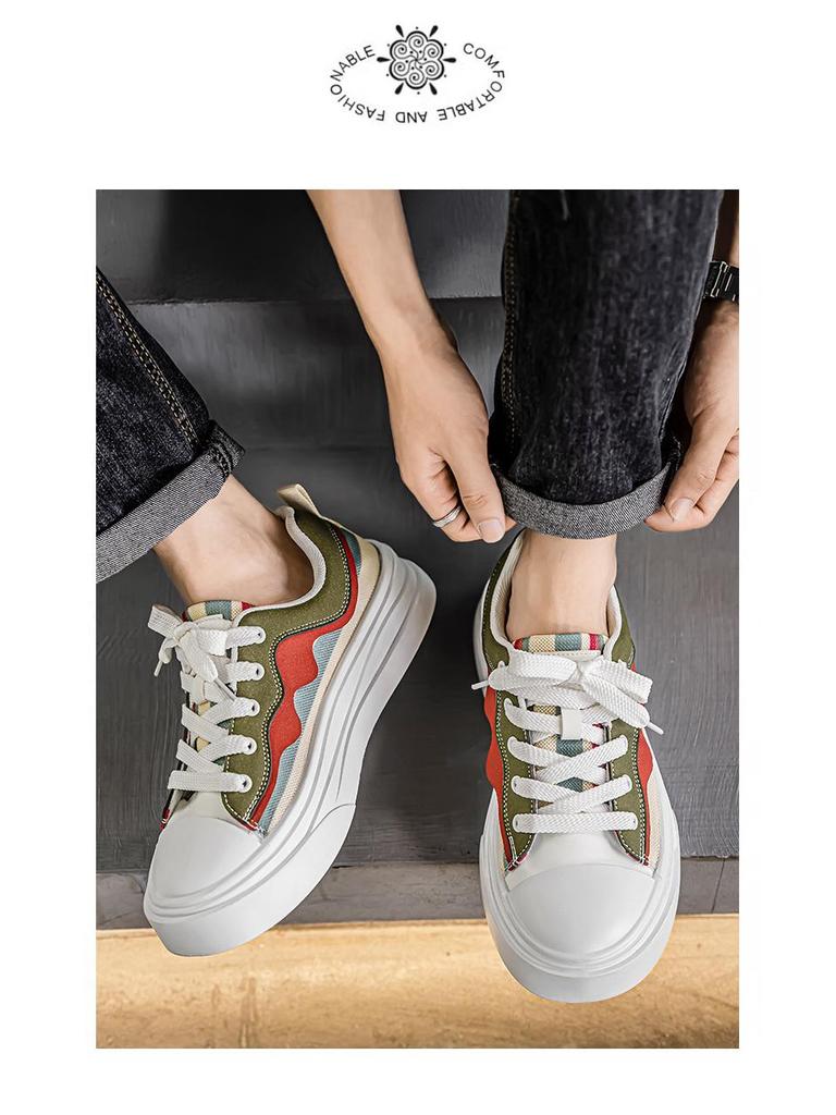 Pánské letní plátěné boty s prodyšnou síťovinou 2025: Ležérní, všestranné tenisky v korejském stylu