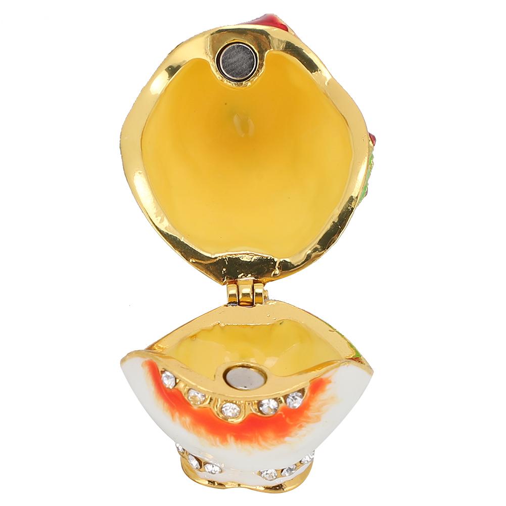 Owl Jewelry Box Alloy Metal Crafts Storage Enameled Painted Ornaments Home Decoration