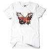 Butterfly Union Jack Design Graphic Artwork Unisex White T-Shirt (SB609)