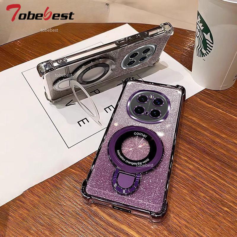 Glitter Plating Shockproof Case For Huawei Honor Magic 7 Lite 6 5 4 3 Pro Fundas Magnetic Holder Bracelet Cover
