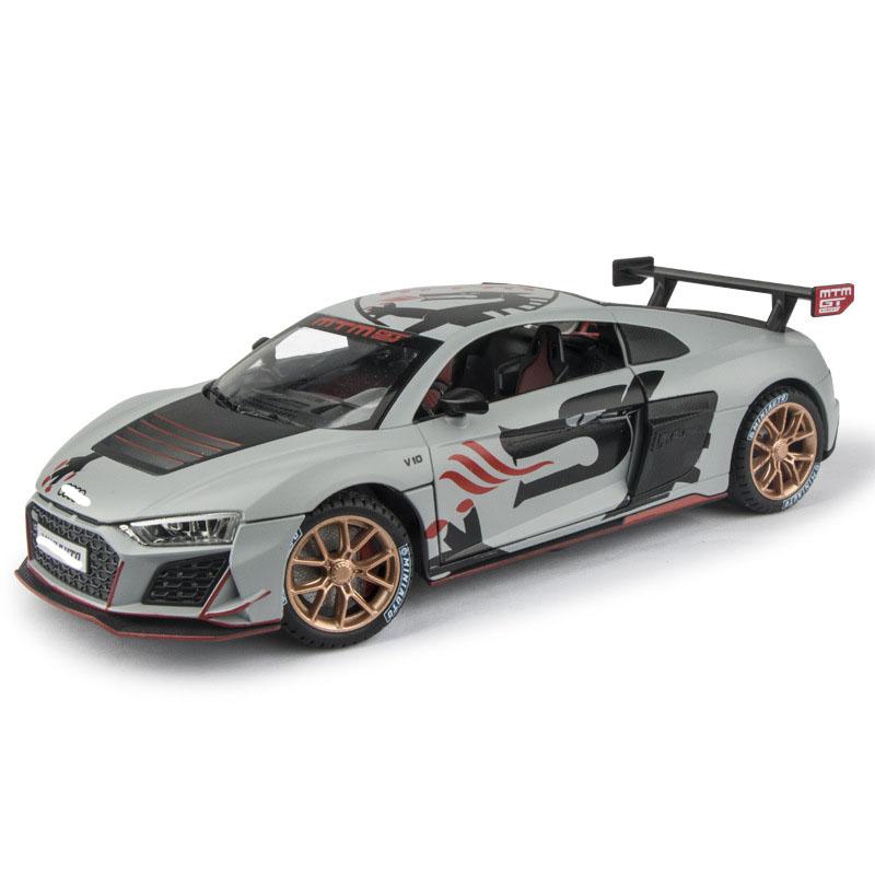 

1/24 масштаб R8 сплав модель автомобиля высокая имитация литые игрушки со звуком и светом инерционные транспортные средства украшение игрушка для детей подарок серый