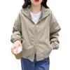 Women's Lapel Loose Solid Color Zipper Long Sleeve Sun Protection Jacket