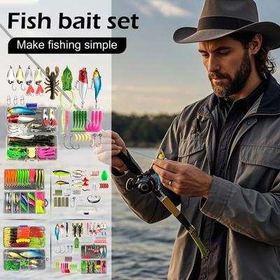 Neue Tacklebox mit Angelausrüstung, Angelset mit Vib, Soft, Haken- und Bleizubehör, Set für Barsch, Zander, Forelle